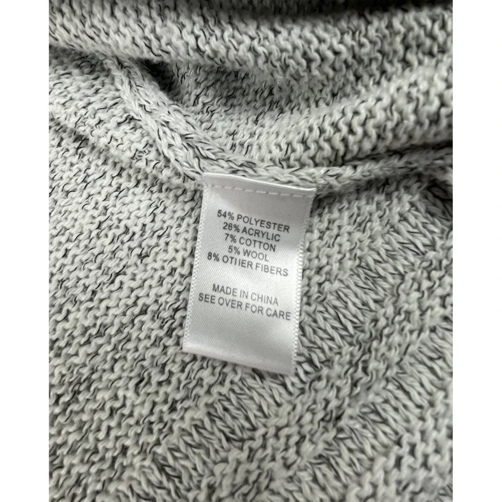 FORTUNE + IVY WOMENS OPEN FRONT CARDIGAN SWEATER GRAY SHAWL COLLAR SIZE S